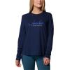 imageColumbia Womens Trek Relaxed Long Sleeve TeeCollegiate NavyCasual Script