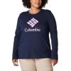 imageColumbia Womens Trek Relaxed Long Sleeve TeeDark NocturnalStacked Gem