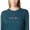 imageColumbia Womens Trek Relaxed Long Sleeve TeeNight WaveSimply Scripted
