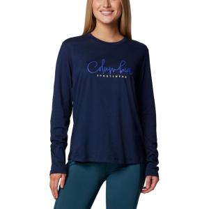 imageColumbia Womens Trek Relaxed Long Sleeve TeeCollegiate NavyCasual Script