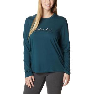 imageColumbia Womens Trek Relaxed Long Sleeve TeeNight WaveSimply Scripted