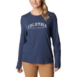 imageColumbia Womens Trek Relaxed Long Sleeve TeeNocturnal HeatherColumbia Varsity Arch