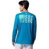 imageColumbia Mens PFG Terminal Tackle Fish Flag Long Sleeve Fishing ShirtBlue EchoLemon Wash Offshore Slam