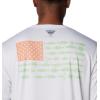 imageColumbia Mens PFG Terminal Tackle Fish Flag Long Sleeve Fishing ShirtWhiteBright Nectar Mid Atlantic