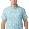 imageColumbia Mens Rapid Rivers Printed Short Sleeve ShirtSky Blue Camp Supplies Print