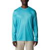 imageColumbia Mens PFG Terminal Tackle Fish Flag Long Sleeve Fishing ShirtTurquoise  Coral Glow Offshore Fish