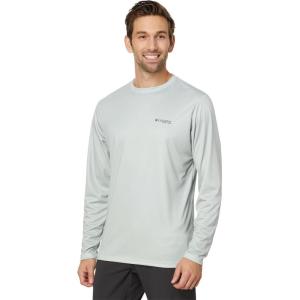 imageColumbia Mens PFG Terminal Tackle Fish Flag Long Sleeve Fishing ShirtCool GreyBlack Bass Lures