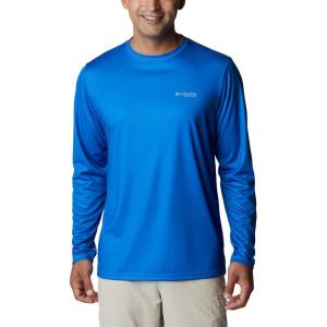 imageColumbia Mens PFG Terminal Tackle Fish Flag Long Sleeve Fishing ShirtVivid BlueTx Flag