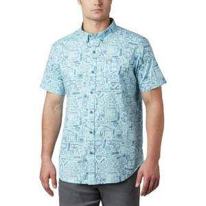 imageColumbia Mens Rapid Rivers Printed Short Sleeve ShirtSky Blue Camp Supplies Print