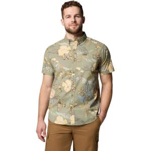 imageColumbia Mens Rapid Rivers Printed Short Sleeve ShirtStone Green Outbacked