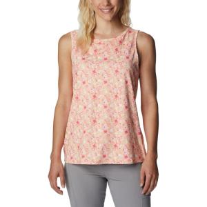 imageColumbia Womens Columbia Womens Chill River Tank Top Moisture Wicking Sun ProtectionPeachMini Hibiscus