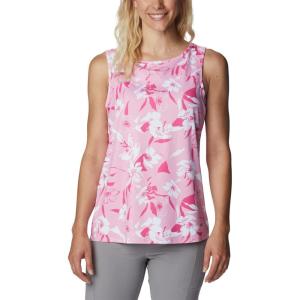 imageColumbia Womens Columbia Womens Chill River Tank Top Moisture Wicking Sun ProtectionWild RosePop Flora Tonal