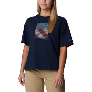 imageColumbia Womens North Cascades Graphic Short Sleeve TeeCollegiate NavyStarry Peaks Graphic