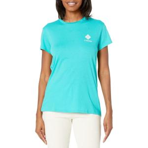 imageColumbia Womens Trek Short Sleeve Graphic TeeBright AquaCsc Stacked Mini Graphic