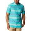 imageColumbia Mens Big ampamp Tall Rapid Rivers Novelty Short SleeveBright Aqua Scattered Stripe