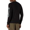 imageColumbia Mens Long Sleeve Tee Shirt Outdoors Fishing Camping HikingBlack With Clear Blue