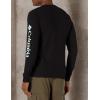 imageColumbia Mens Long Sleeve Tee Shirt Outdoors Fishing Camping HikingBlack With Clear Blue