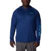 imageColumbia Mens PFG Terminal Tackle HoodieCarbonOpal Blue Logo