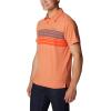 imageColumbia Mens Tech Trail Novelty PoloDesert Orange Heather Stripe