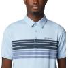 imageColumbia Mens Tech Trail Novelty PoloJet Stream Heather Stripe