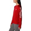 imageColumbia Womens Collegiate Tidal Tee Ls ShirtArk  Red Velvet  White