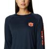 imageColumbia Womens Collegiate Tidal Tee Ls ShirtAub  Collegiate Navy  Spark Orange