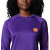 imageColumbia Womens Collegiate Tidal Tee Ls ShirtCle  Vivid Purple  Spark Orange