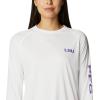 imageColumbia Womens Collegiate Tidal Tee Ls ShirtLsu  WhiteVivid Purple