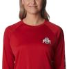 imageColumbia Womens Collegiate Tidal Tee Ls ShirtOs  Intense Red  White