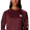 imageColumbia Womens Collegiate Tidal Tee Ls ShirtTam  Deep Maroon  White