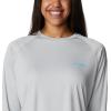 imageColumbia Womens PFG Tidal Tee II Long SleeveCool GreyRiptide Logo
