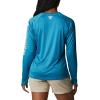 imageColumbia Womens PFG Tidal Tee II Long SleeveDeep MarineLight Lime Logo