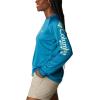 imageColumbia Womens PFG Tidal Tee II Long SleeveDeep MarineLight Lime Logo