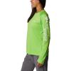 imageColumbia Womens PFG Tidal Tee II Long SleeveGreen MambaWhite Logo