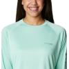 imageColumbia Womens PFG Tidal Tee II Long SleeveMint Cay  Tranquil Teal Logo