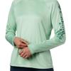 imageColumbia Womens PFG Tidal Tee II Long SleeveOrange BlastWhite Logo