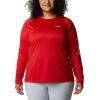 imageColumbia Womens PFG Tidal Tee II Long SleeveRed SparkWhite Logo