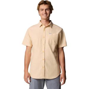 imageColumbia Mens Big ampamp Tall Rapid Rivers Novelty Short SleeveSand Dune Diamond Dobby Chambray