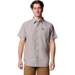imageColumbia Mens Big ampamp Tall Rapid Rivers Novelty Short SleeveStone Green Diamond Dobby Chambray