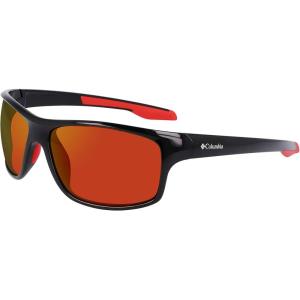 imageColumbia Mens Burr Rectangular SunglassesShiny Black  RedOrange Revo