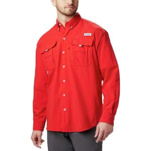 imageColumbia Mens Discontinued PFG Bahama II Long Sleeve ShirtRed Spark