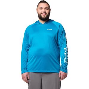 imageColumbia Mens PFG Terminal Tackle HoodieBlue EchoWhite Logo