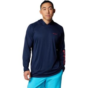 imageColumbia Mens PFG Terminal Tackle HoodieCollegiate NavySunset Red Logo