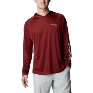imageColumbia Mens PFG Terminal Tackle HoodieRed JasperCool Grey Logo