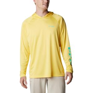 imageColumbia Mens PFG Terminal Tackle HoodieSun GlowElectric Turquoise Logo