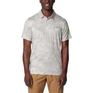 imageColumbia Mens Tech Trail Novelty PoloDark Stone Beachwood