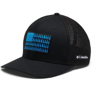 imageColumbia UnisexAdult Tree Flag Mesh Ball Cap  High CrownBlackCompass Blue