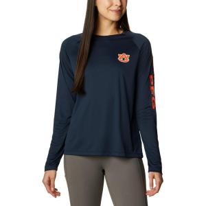 imageColumbia Womens Collegiate Tidal Tee Ls ShirtAub  Collegiate Navy  Spark Orange