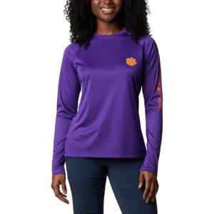 imageColumbia Womens Collegiate Tidal Tee Ls ShirtCle  Vivid Purple  Spark Orange