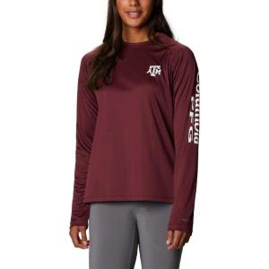 imageColumbia Womens Collegiate Tidal Tee Ls ShirtTam  Deep Maroon  White